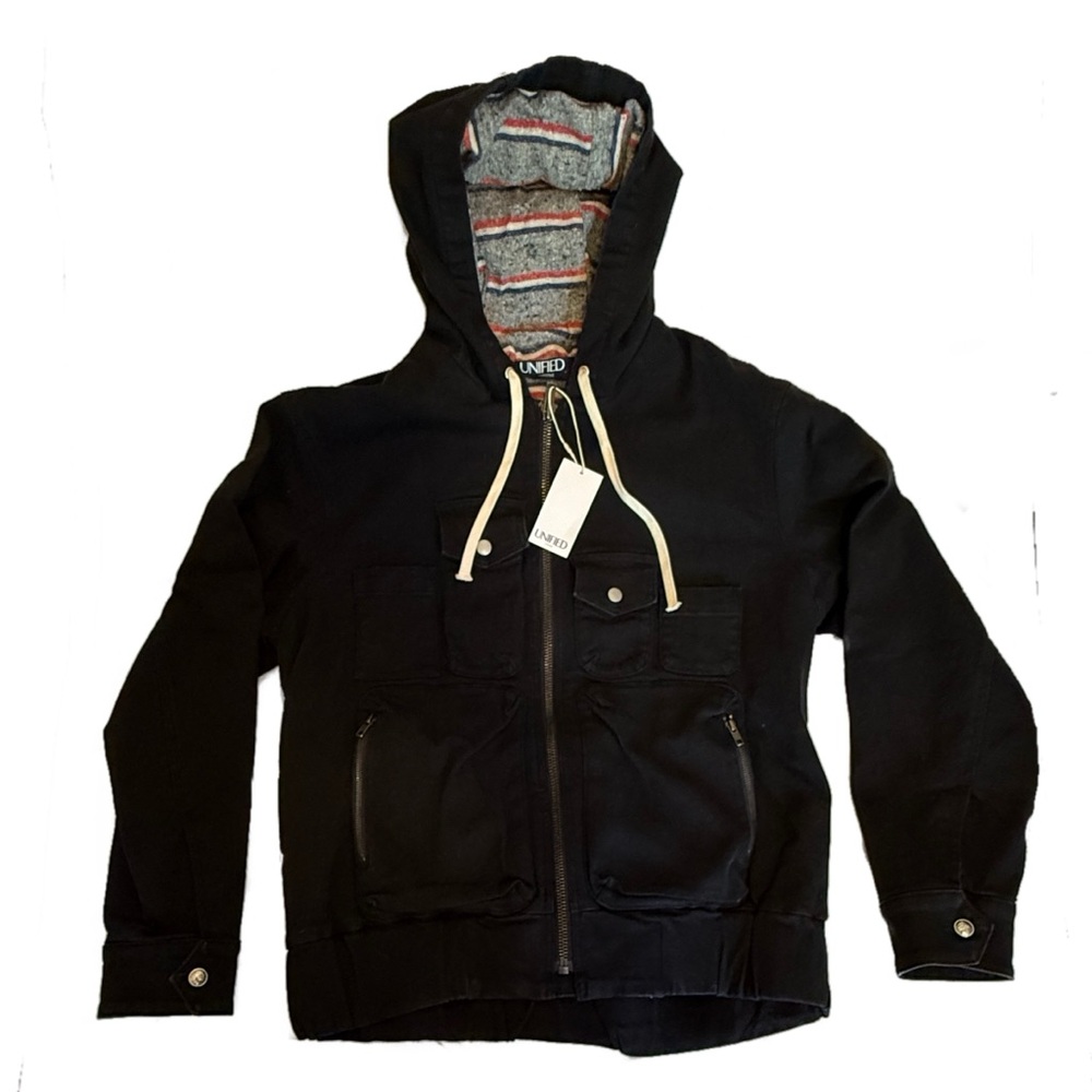 UNIFIED Black Heavyweight Zippered Hoodie